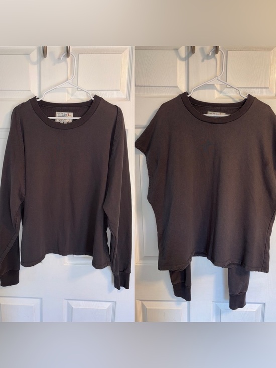 Free People Tops - Sandrine Rose By Free People Grey Convertible Sweatshirt Unique Size S